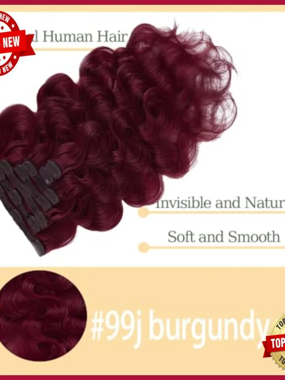 22 Inch Human Hair Clip In Extensions Body Wave Seamless Skin Weft